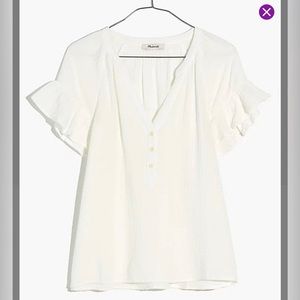 Madewell flutter sleeve button up